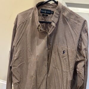 Ralph Lauren Men's Brown Checkered Shirt